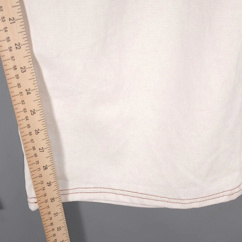 ZARA Women New Pants 44/12 Wide Leg Cotton Linen Contrast Stitching 7484/068/251